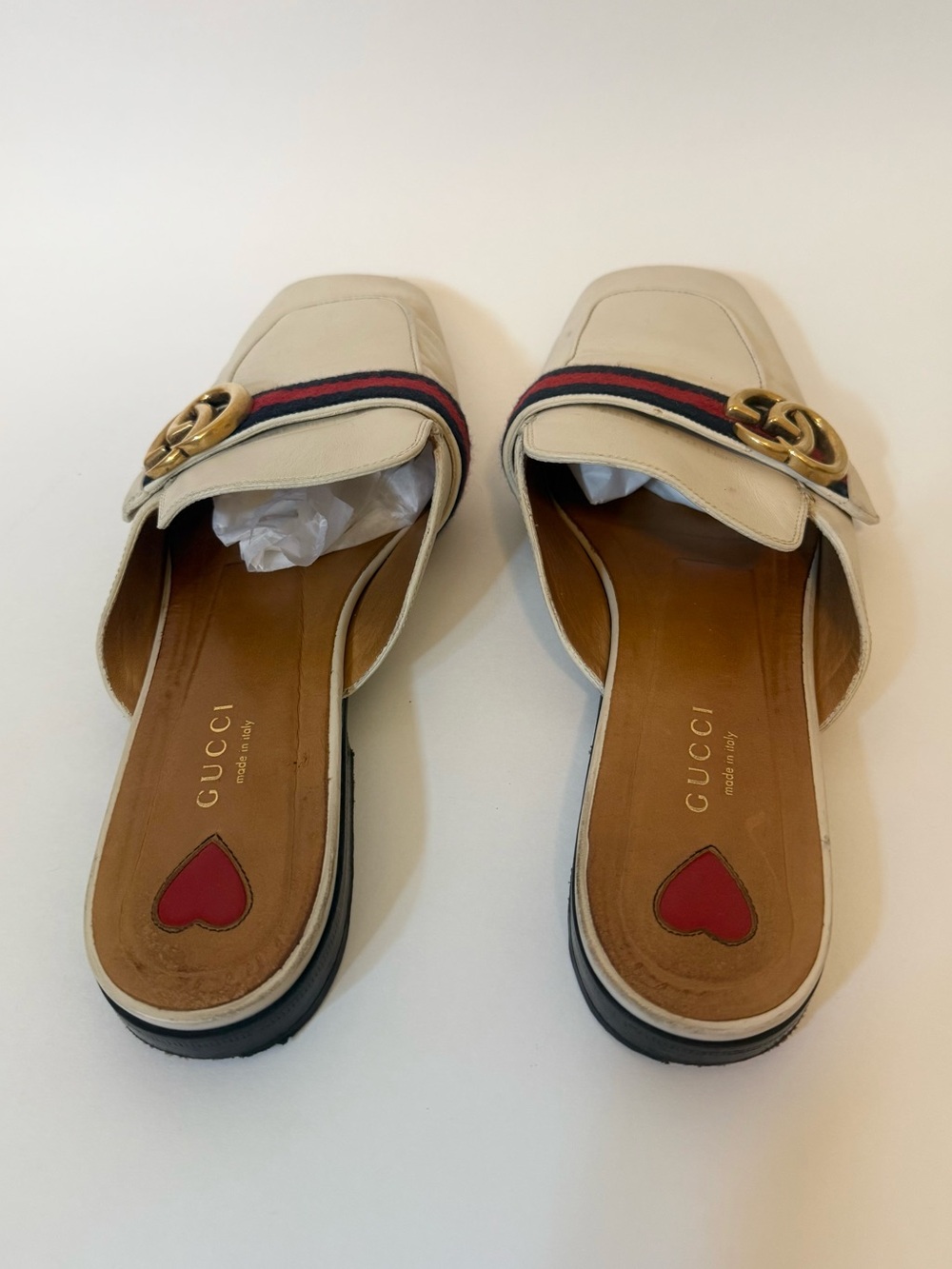 Gucci Women’s Peyton Leather Mule White size EU 39/US 9 - Picture 7 of 10